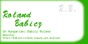 roland babicz business card